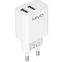 Сетевое ЗУ 2USB 2.4A MIVO MP-230 белый
