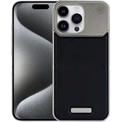 Арома-чехол для iPhone 16, алюминиевый и кожаный Black
