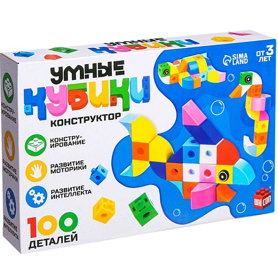 Конструктор UNICON Умные кубики, 100 деталей