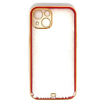 Задняя накладка AKSS для iPhone 13, красный, с металическим ободком (технология 6D)