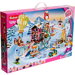 Конструктор Sluban Розовая мечта «Горнолыжная база», 1065 деталей