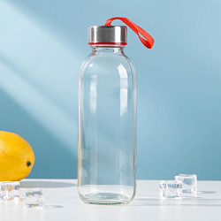 Бутылка для воды Лидо 400 мл, h=18 см, цвет ремешка МИКС