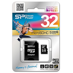 Micro SD 32Gb Siliсon Power Class 10  Elite UHS-I (R/W 85/15 Mb/s) + адаптер SD (SP032GBSTHBU1V10SP)