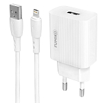 Сетевое ЗУ 1USB 2.4A FUMIKO CH01 белое Lightning