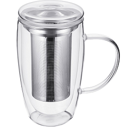 Кружка REGENT Linea FRANCO 93-FR-BR-01-450 , 450 мл, с ситом для заваривания и стекл.крышкой