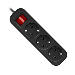 Сетевой удлинитель  5.0м DEFENDER G350 3 розетки, ПВС 3*1,0 мм2, 10А, черный, с/з, выключатель