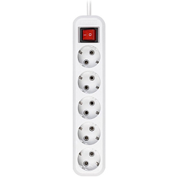 Сетевой удлинитель 5.0м SMARTBUY SBE-16-5-05-ZS, 5 розеток, 16А/3,5кВт с выкл. и заземлением ПВС 3х1,0