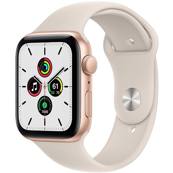 Часы Apple Watch SE (2021), 44 мм, (MKQ53) Gold / Starlight, Sport Band (LL)