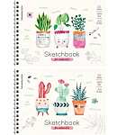Скетчбук-блокнот для акварели 20л., А5 ArtSpace "Cute plants", на гребне, 180г/м2 Б5а20грг_28235