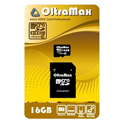 Micro SD 16Gb OltraMax Class 10 с адаптером SD