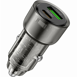 Авто ЗУ 2USB 3.0A HOCO Z52, Type-C фиолетовый