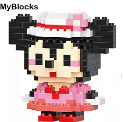 Фигурка-конструктор MyBlocks "Минни Маус" роз 7211A (мятая упаковка)
