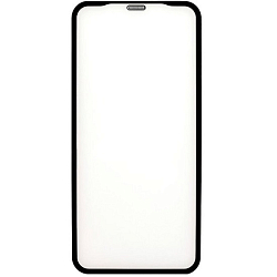 Противоударное стекло 3D NONAME для iPhone 11/Xr черное с защитой динамика от пыли