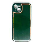 Задняя накладка AKSS для iPhone 13, изумрудный, имитация стекла с защитой камеры