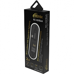 Кабель USB <--> Lightning  1.0м RCC-428 черный, тканевая оплетка, угловой коннектор