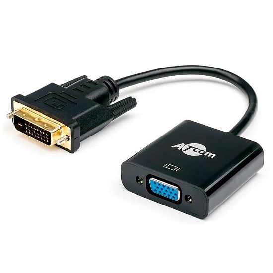 Переходник DVI-D >--> VGA ATCOM AT9214 черный