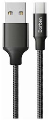 Кабель USB <--> Type-C  1.2м DORTEN DN303302 Metallic Series (black/черный)