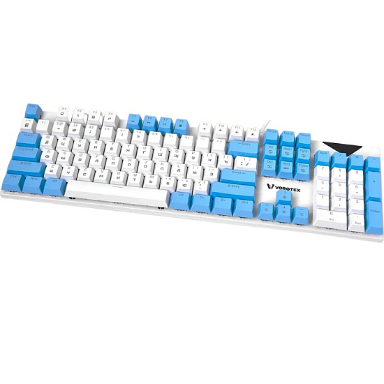Клавиатура VOROTEX K104S Blue Switch, Белый,синий