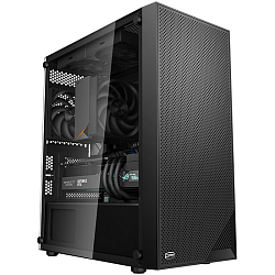 Корпус PCCOOLER C3B310 BK, Mesh Mid Tower, Black, TG, 0.4 SPCC, no fans mATX, mITX 160/340/170mm 1x2.5", 2x3.5", 5xPCI 2xUSB-A 2.0, без блока питания