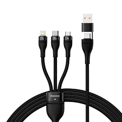 Кабель USB <--> 3в1 1м GFUZ  CA-164 100W Type-С,Micro USB,Lightning,черный