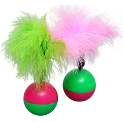 Игрушка-неваляшка для кошек с пухом, микс цветов   3811601