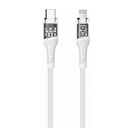 Кабель Lightning <--> Type-C  1.2м OLMIO Glass, 30W белый (041673)