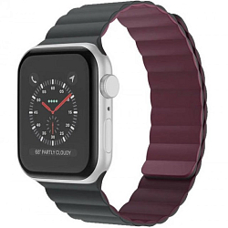 Силиконовый ремешок MUTURAL MOLAN для Apple Watch 42-49мм черно-розовый