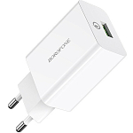 Сетевое ЗУ 1Type-C 3A BOROFONE BA21A Pro Long, белый, 20Вт, кабель Lightning - Type-C