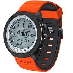 Смарт-часы GEOZON Hybrid Silver (Black+orange strap) (G-SM03SVR)