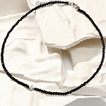 Чокер шар №3 «Шпинель» крестик в серебре, 38 см + 5 см удлинитель 9458407