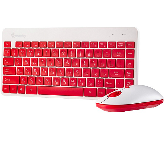 Клавиатура+мышь БП SMARTBUY 220349AG красный/белый