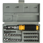 Отвертка с набором бит и головок ТУНДРА, реверсивная, в кейсе, 40 предметов 881844