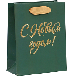 Пакет новогодний «С Новым годом», глиттер, S 12×15×5.5 см 10444794