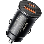 Авто ЗУ 1USB/1Type-C REMAX RCC358, Siya, 30Вт, чёрный