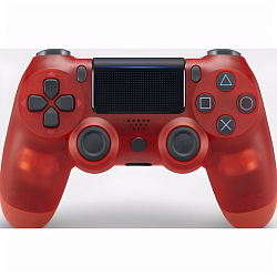 Геймпад БП для SONY PS4 прозрачный красный (AA) (без лого)