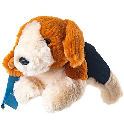 Мягкая игрушка «Собачка лежачая» трёхцветная, 28 см