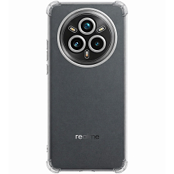 Силиконовый чехол DF для Realme 14 Pro (5G) DF rmAngle-11 прозрачный,  с защищенными углами