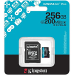 Micro SD 256Gb Kingston Class 10 Canvas Go Plus A2 U3 V30  (200 Mb/s) + SD адаптер