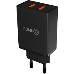 Сетевое ЗУ 2USB 2.4A FUMIKO CH13 черное