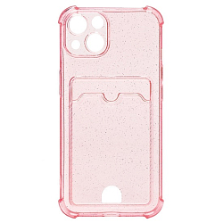 Задняя накладка SC300 для iPhone 13 (pink) с карманом для пластиковых карт