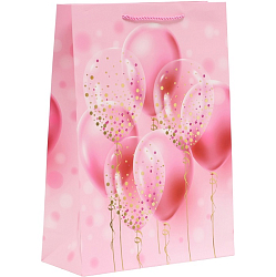 Пакет подарочный ламинированный «Праздничное настроение», розовый, 30×41.5×12 см