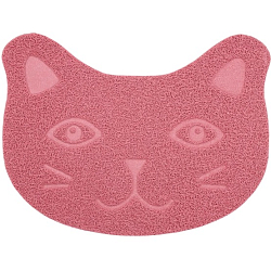 Коврик 2-в-1 под миску/туалет животных «Киса», 40×30 см, пепельно-розовый
