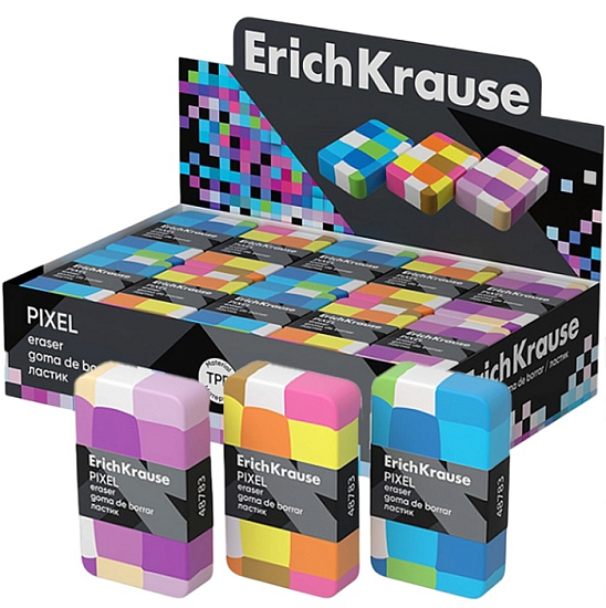 Ластик ErichKrause Pixel, мягкий, гипоаллергенный, микс  5194965