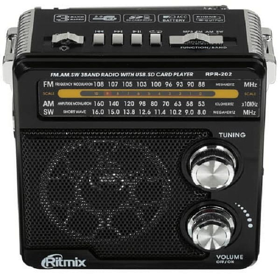 Радиоприёмник RITMIX RPR-202 черный