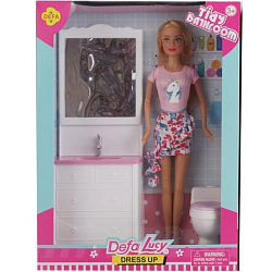 Игровой набор с куклой DEFA Lucy "Туалетная комната" (29 см, аксесс., в ассорт.)