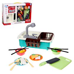 Игровой набор «Раковина», с аксессуарами, бежит вода из крана