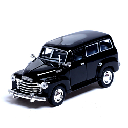 Машина металлическая 1950 Chevrolet Suburban Carryall, 1:36, открываются двери, инерция, цвет чёрный