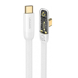 Кабель Type-C <--> Type-C  2.0м USAMS US-SJ587 Iceflake, белый, 100Вт