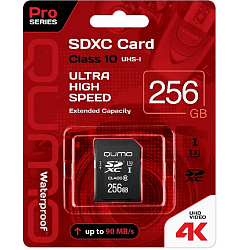 SD 256Gb QUMO QM256GSDXC10U1 SDXC Class 10 UHS-I U3 PRO