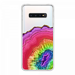 Задняя накладка GRESSO для Samsung Galaxy S10. Коллекция "Drama Queen". Модель "Rainbow Agate".